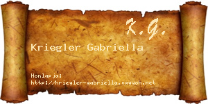 Kriegler Gabriella névjegykártya