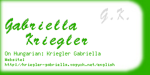 gabriella kriegler business card